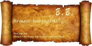 Brausz Beriszló névjegykártya